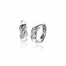 ZINZI zilveren luxe oorringen gedraaid effect en witte zirconia's 14x5mm ZIO2295