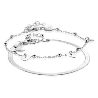 Xmas Giftset: Twee sierlijke zilveren armbanden in één stijlvolle set. Perfect om cadeau te geven. (ZIA2531 en ZIA2292) GIFTSET18