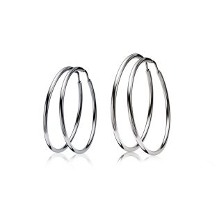 Xmas Giftset: Twee paar grote zilveren oorringen, perfect op elkaar afgestemd in één feestelijke set (ZIO435 en ZIO436) GIFTSET13