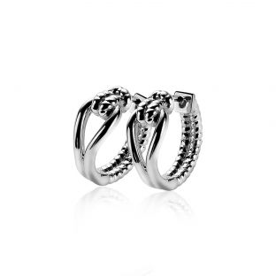 Mart Visser by ZINZI zilveren oorringen bewerkt 17 x 7mm met luxe klapsluiting MVO9
