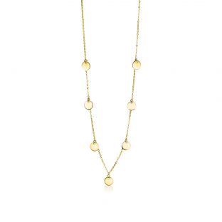ZINZI Gold 14 karaat gouden collier met 7 rondjes 45cm ZGC167