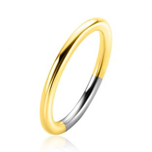 ZINZI gold plated zilveren aanschuifring met gladde bolle scheen 2mm breed ZIR2554G