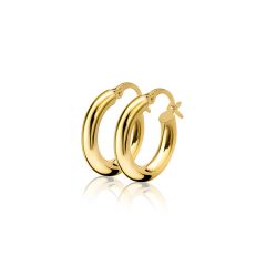 ZINZI Gold 14 karaat gouden oorringen ronde buis 15 x 3mm ZGO130


