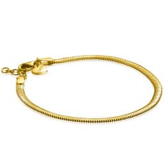 ZINZI gold plated zilveren platte slangen-armband 3,5mm breed ZIA2402G