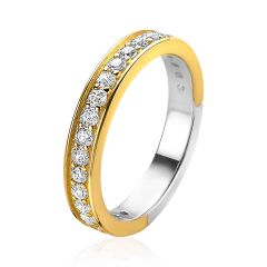 ZINZI zilveren ring geel verguld wit ZIR2050Y
