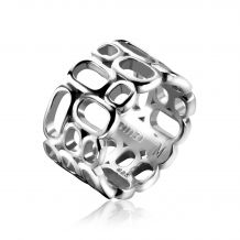 Mart Visser by ZINZI zilveren ring breed glad 12mm MVR3