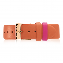 ZINZI Retro leren horlogeband oranje roségoudkleurige stalen sluiting 18mm RETBAND27