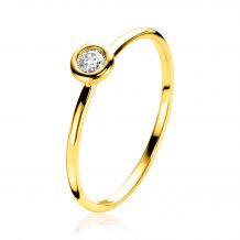 ZINZI Gold 14 krt gouden ring bezet met ronde witte zirconia 4,5mm breed ZGR371