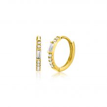 13,5mm ZINZI Gold 14 krt gouden oorringen bezet met witte zirconia's, luxe klapsluiting 13,5 x 1,5mm ZGO403