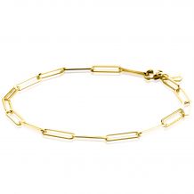 ZINZI Gold 14 krt gouden armband met trendy paperclip/closed for ever schakels 3mm breed, lengte 19cm ZGA386