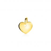 10mm ZINZI Gold 14 krt gouden hanger met trendy glanzend hartje van 10mm ZGH396-10