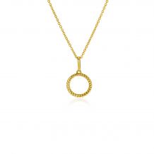 ZINZI Gold 14 krt gouden hanger met open ronde vorm 10mm, met gedraaide buis ZGH400