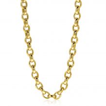 ZINZI Gold 14 karaat gouden collier 45cm met ovale schakels  5mm breed ZGC271