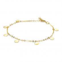 ZINZI Gold 14 karaat gouden armband ronde plaatjes ZGA167