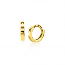 8mm ZINZI Gold 14 krt gouden oorringen met luxe klapsluiting 8mm x 1,3mm vierkante buis ZGO410
