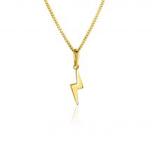 ZINZI Gold 14 karaat gouden hanger met glimmende bliksemschicht 18mm ZGH402