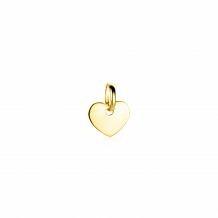 8mm ZINZI Gold 14 krt gouden hanger met trendy glanzend hartje van 8mm ZGH396-8 (zonder collier)