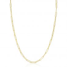 ZINZI Gold 14 krt gouden collier 45cm met trendy bewerkte paperclip/closed for ever schakels 2,7mm breed ZGC348