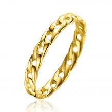 ZINZI Gold 14 krt gouden ring met trendy gourmet schakel 3mm breed ZGR448

