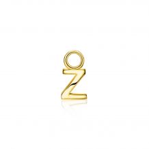 ZINZI zilveren geelvergulde letter oorbedel Z per stuk geprijsd ZICH2145Z. (zonder oorringen).