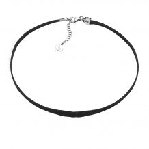 ZINZI choker 32+7cm zwart leer ZICHOK1502