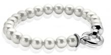 Zinzi zilveren parelarmband wit met sluiting 20cm ZIA401W-S 