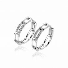 ZINZI zilveren trendy oorringen 17mm paperclip schakels witte zirconia's ZIO2116