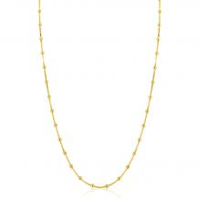 ZINZI gold plated zilveren slangen-ketting met vierkant geslepen schakels en 40 verfijnde glanzende bolletjes (2,5mm breed) 43-45cm ZIC2471G