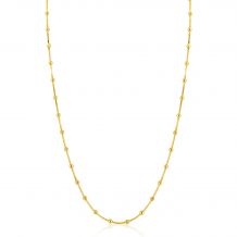 ZINZI gold plated zilveren slangen-ketting met vierkant geslepen schakels en 40 verfijnde glanzende bolletjes (2,5mm breed) 43-45cm ZIC2471G