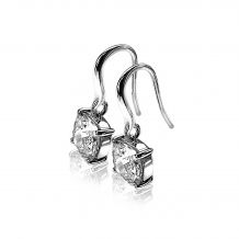 ZINZI zilveren oorhangers 7mm witte zirconia chatonzetting ZIO1300
