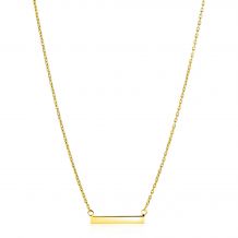 ZINZI gold plated zilveren ketting 45cm met glanzend plaatje om te graveren ZIC2344G