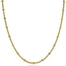 ZINZI zilveren ketting 14K geel verguld 45cm gourmet schakel ZIC2157G