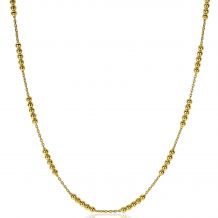 ZINZI zilveren ketting 14K geel verguld bolletjes 45cm ZIC2182G