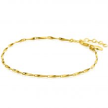 ZINZI gold plated zilveren schakel armband met glinsterende pijlvormige schakels 1,5mm breed 17,5-20cm ZIA2414G