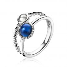 ZINZI zilveren multi-look ring blauw wit ZIR1963