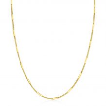 ZINZI gold plated zilveren gourmet ketting 45cm met staafjes 1,6mm breed ZIC2366G