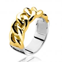 ZINZI zilveren ring gourmet geel verguld glad ZIR1056G