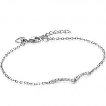 ZINZI zilveren schakelarmband met V-vormig element met witte zirconia's ZIA1965