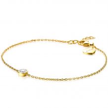 ZINZI zilveren armband 14K geel verguld rond wit ZIA1393Y