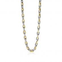 ZINZI zilveren schakelcollier geel verguld 6,4mm breed 45,5cm ZIC1641BG