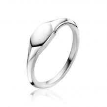 ZINZI zilveren monogram ring in glanzende zeshoekvorm (5,5mm) ZIR2437