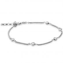 ZINZI zilveren armband gourmet schakel met witte ronde zirconia's ZIA2263