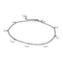 ZINZI zilveren enkelband hartjes 23+4cm ZIE1677