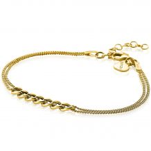 ZINZI zilveren multi-look armband 14K geel verguld met brede gourmet schakels ZIA2185G