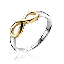 ZINZI zilveren ring geel verguld infinity ZIR1065G