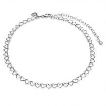 ZINZI zilveren choker 32+10cm harten ZICHOK1457