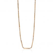 ZINZI zilveren fantasie ketting 14K rosé verguld met staafjes 40-44cm ZIC1452R