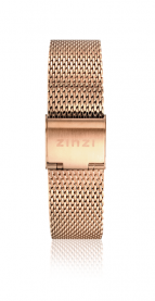 ZINZI 14 mm stalen mesh horlogeband roségoudkleurig LADYBAND2