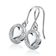 ZINZI zilveren oorhangers 10mm wit LOVEO01H