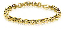 ZINZI Gold 14 karaat gouden armband met ronde jasseron schakels 6,5mm breed ZGA299